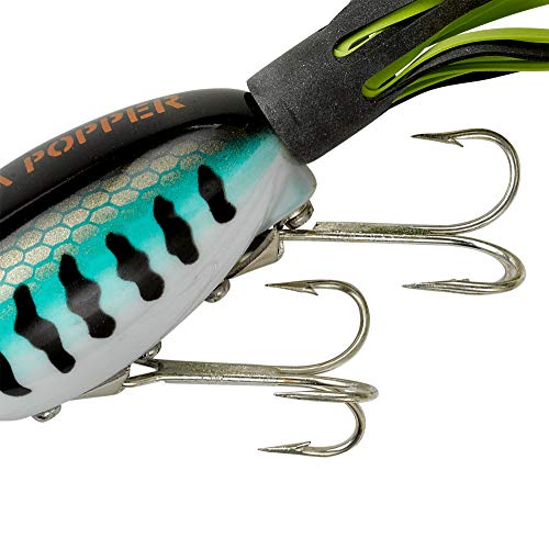 Arbogast Hula Popper Topwater Bass Fishing Lure - color: Bass, size: 2 in, 3/8 oz