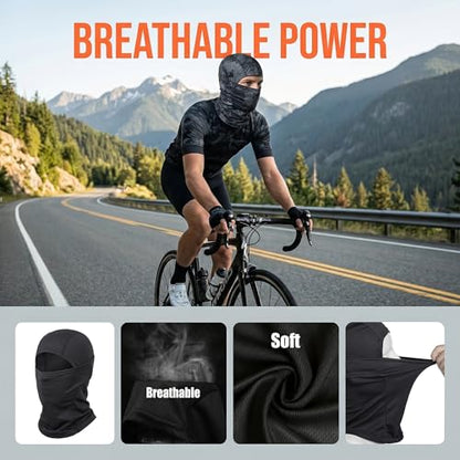 1 Pcs Unisex Summer Sun Protection Balaclava Breathable Elastic Full Face Mask for Cycling Running Hiking Fishing - color: Navy Blue