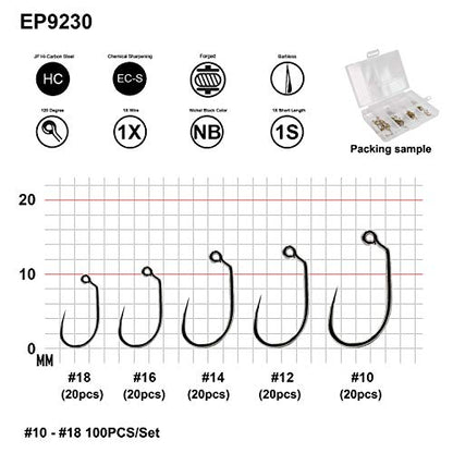 Eupheng Prime Assortment Barbless Fly Fishing Hooks Dry Wet Nymph Streamer Caddis Shrimp Pupea Jig Collection High Carbon Competition
