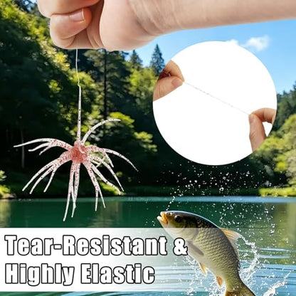 JSCARLIFE Sea Urchin Soft Fishing Lures 4Pcs, 2.75” Floating TPE Swimbait with Flash Sequins, Multi-Tentacle Bass Trout Lure for Freshwater Saltwater - color: Red