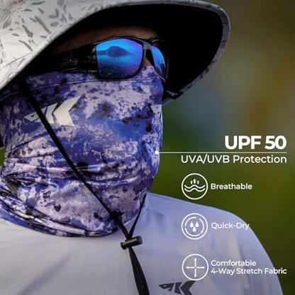 KastKing Sol Armis Neck Gaiter - UPF 50 Face Mask - UV Sun Protection Mask for Men & Women, Fishing, Hiking - color: E: Boulder Royale, size: One Size