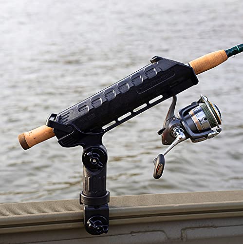 YakAttack AR Tube Rod Holder with LockNLoad Track Mount | Spinning & Casting Rod Compatible | Marine Grade Polymer | Fishing Kayak Track Mount Accessories | Made in the USA