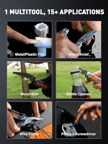 14-in-1 Multitool Pliers, Premium Gift Box Packaging, Ideal Gift for Dad | Small Pocket Knife Multitool, Mini Utility knife, Folding Pliers with Sheath, EDC Multitool Knife, Self-Locking Design - size: Gift Box Packing