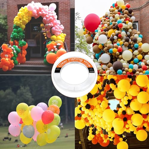 Clear Fishing Line Wire 755 ft, Invisible Monofilament Fishing Line Wire, Nylon String for Hanging Balloons Garland Crafts Picture Decorations, Clear String Threads Cords WUINOID - style: 0.45mm/755ft