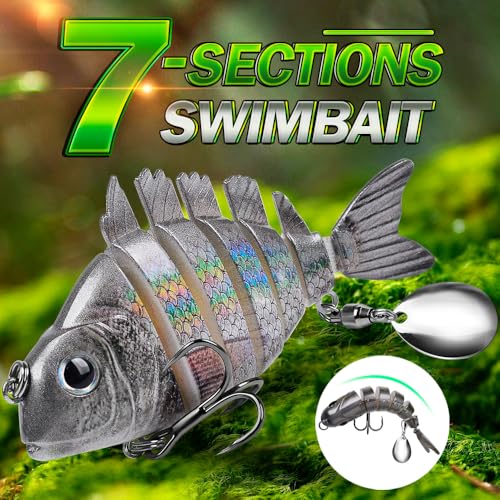 Crankbait Fishing Lure Pike Muskie Lures Lifelike Multi Jointed Swimbait Segement Hard Minnow Bait Treble Hook - color: HS078FGHIJ-5pcs/set