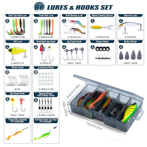 Goture Fishing Rod and Reel Combos,1.8M-2.7M Telescopic Fishing Pole Spinning Reel Line Lures Set with Carrier Bag,Telescopic Rod Kit for Starter Travel Saltwater Freshwater Gear Gift - color: A5:Fishing Pole Kit with Carrier Bag, size: 6 ft/1.8 m