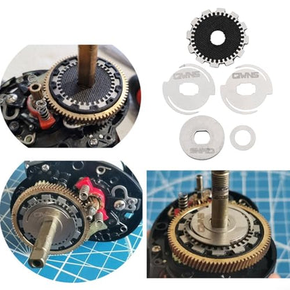 FABULETTA Fishing Reel Repair Kit Drag Clicker Washer Set Carbon Fiber Pads Stainless Steel for Abu Garcia Revo4 SX Baitcasting Reel Parts Black