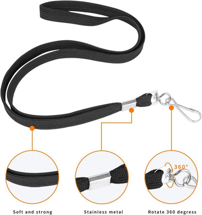 2 Pack Clear ID Badge Holder with Lanyard Black Lanyards with Vertical Waterproof ID Badge Holder (2#, 2 Pcs) - color: Lanyard 2#, size: 2 Pcs