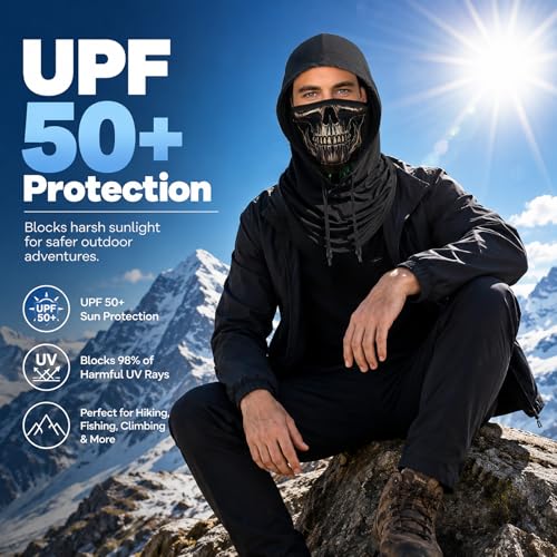 Skull Balaclava Hat for Women Men Sun UV Protection Summer Cooling Full Face Mask Cycling Hiking Fishing Outdoor Sports - color: Skull 14