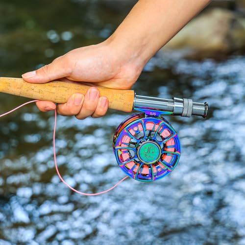 Sougayilang Fly Fishing Reel, Size 5/6,7/8 CNC-Machined Aluminum Alloy Fly Reel,Powerful Lightweight Fly Reels for Trout Fishing - size: 7/8 wt