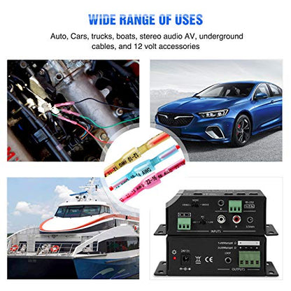 Nilight - 50027R 250 PCS Heat Shrink Spade Connectors Quick Disconnect Wire Connectors Electrical Spade Terminals Heat Shrink Fully Insulated Male and Female Wire Spade Connectors,2 Years Warranty - color: 250Pcs Heat Shrink Spade Terminals