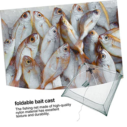 4Pcs Automatic Folding Fishing Net Portable Fishing Landing Net Foldable Mesh Trap for Crayfish Crab Minnow Freshwater and Saltwater