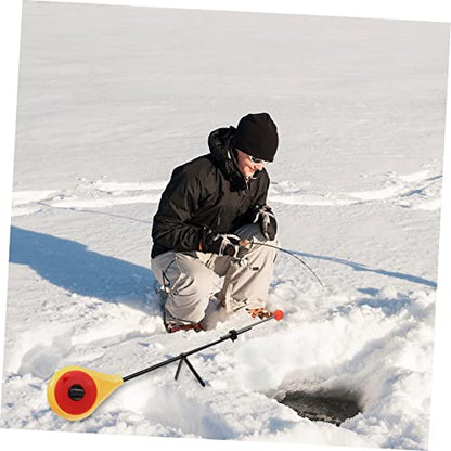 1 Set Winter Fishing Rod Telescopic Fishing Pole Winter Fishing Pole Convenient Fishing Tool Ice Fishing - color: Yellow
