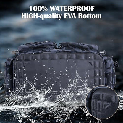 Goture Large Tackle Bag,Store Up to 8PCS 3700 Plus 4PCS 3600 Tackle Trays(Not Included),Water Resistant Saltwater Gear Storage Big Fishing Bag with EVA Bottom,Gifts for Men(21.65"x11.8"x15.16") - color: A1 Camo 2 Extra Large Without Trays