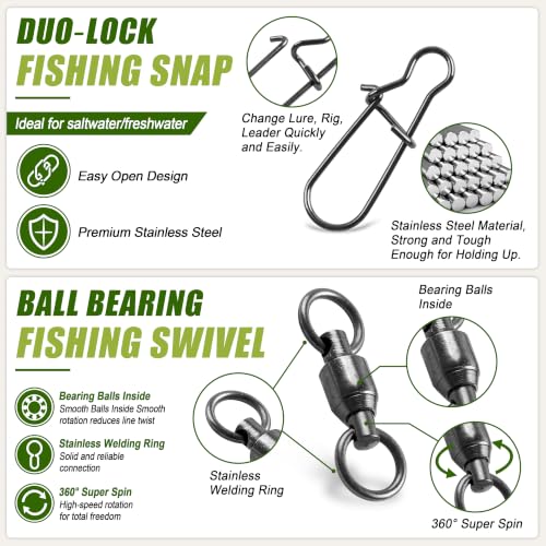 Pompano Rigs Making Kit Surf Fishing Rig Saltwater Fishing Accessories Bottom Rig Parts Pompano Snell Floats Fishing Beads Circle Hooks Fishing Swivels Duo Lock Snaps Pompano Rigs for Surf Fishing