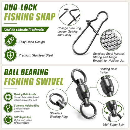 Pompano Rigs Making Kit Surf Fishing Rig Saltwater Fishing Accessories Bottom Rig Parts Pompano Snell Floats Fishing Beads Circle Hooks Fishing Swivels Duo Lock Snaps Pompano Rigs for Surf Fishing