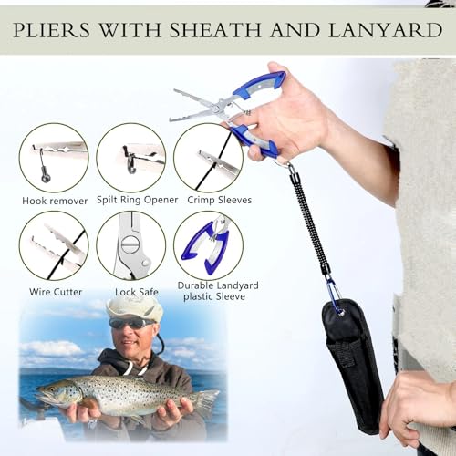 397 Pcs Fishing Accessories Kit Tools Include Backpack Fishing Tackle Box with Hooks Weights Sinkers Spinner Blade Gear - color: Khaki, size: Simple Style