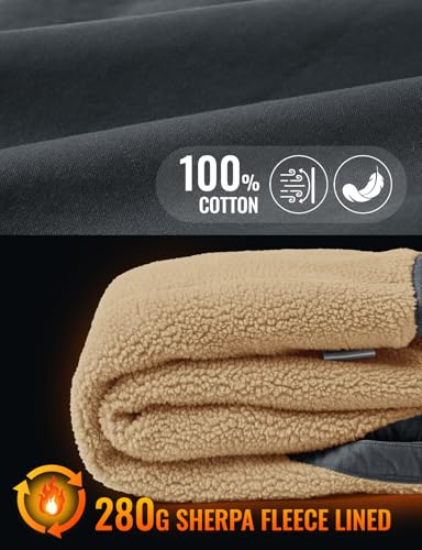TBMPOY Men's Winter Vest Casual Sherpa Fleece lined Full Zip Lightweight Vest Outerwear Warm Cotton Travel Jackets - color: Iron Gray, size: Large