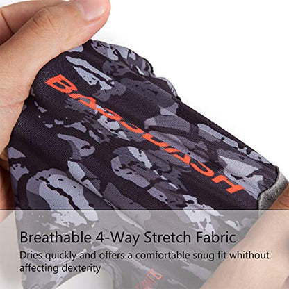 Bassdash ALTIMATE UPF 50+ Sun Protection Fingerless Fishing Gloves Men - color: Black Camo, size: Medium