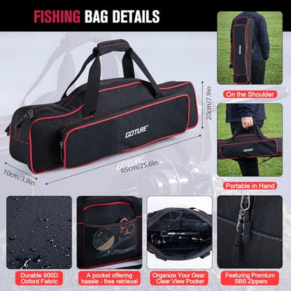 Goture Spinning Fishing Rod & Reel Combo with Carrier Bag,6.6-9FT,Spin Reels, Lures Kit, Pliers, Braided Line, Fish Gripper, Carbon Fiber Freshwater Fishing Rod Full Kit for Starter - size: 7FT: Spinning Rod, style: A - Xceed 4 Pieces Rod (Includes Rod, R