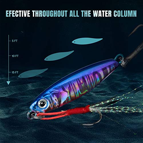 TRUSCEND Vibespinner Easy Catch Fishing Lures with BKK Hooks, Tail Spinner Baits with 4 Actions, Vibrating Swimming Flashing & Jigging for More Bites, Spoon Lures for Bass Trout Crappie Walleye Pike - color: D-0.35oz-1.8"