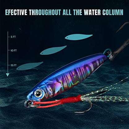 TRUSCEND Vibespinner Easy Catch Fishing Lures with BKK Hooks, Tail Spinner Baits with 4 Actions, Vibrating Swimming Flashing & Jigging for More Bites, Spoon Lures for Bass Trout Crappie Walleye Pike - color: D-0.35oz-1.8"