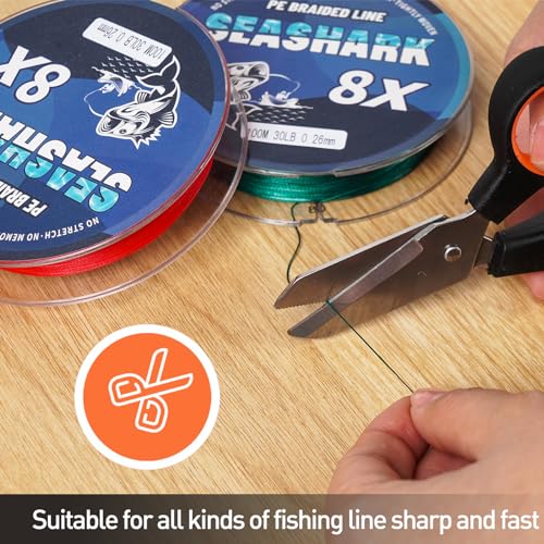 Fishing Line Scissors Braided Line Cutters Heavy Duty Non Slip Serrated Edge Scissors Saltwater Freshwater Braid Scissors (02) - color: 02