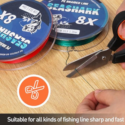Fishing Line Scissors Braided Line Cutters Heavy Duty Non Slip Serrated Edge Scissors Saltwater Freshwater Braid Scissors (02) - color: 02