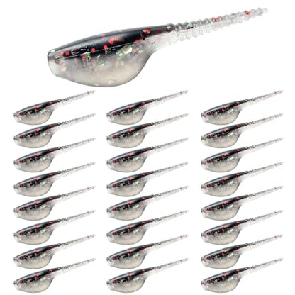 Crappie Lures Kit - Soft Plastic Lures for Trout, Bass, Panfish & Bluegill - 24 Packs - color: Black