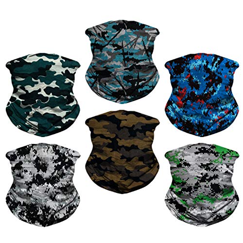 Neck Gaiter for Men Women Headwear Bandana Head Wrap Face Scarf Mask Cover Warmer Balaclava-Seamless & Versatile - color: A-classic Camo 2