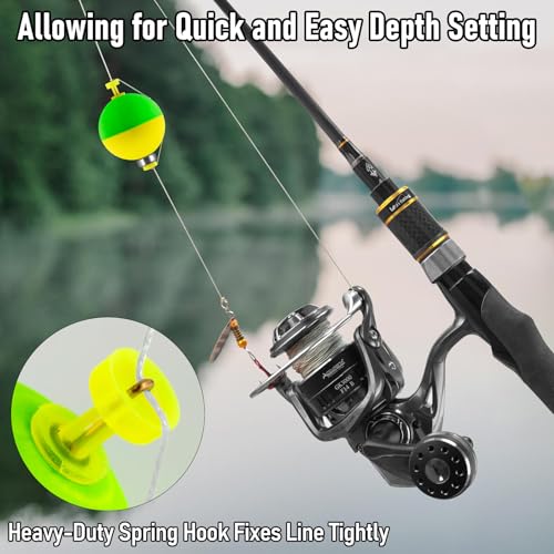 Alwonder 15-Pack Fishing Bobbers Floats, Weighted Bobbers for Fishing Ball EVA Foam Snap-on Floats Corks Floaters Buoys for Crappie Bass Panfish Bluegills Trout - size: #XS-0.69in-1/16oz