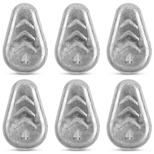 No Roll Sinker Fishing Weights, Flat Inline Catfish Sinkers Weights No Snag Slip Sinkers Saltwater Surf Fishing Weights Gear Tackle for Catfishing Rig - style: 4oz-6pcs