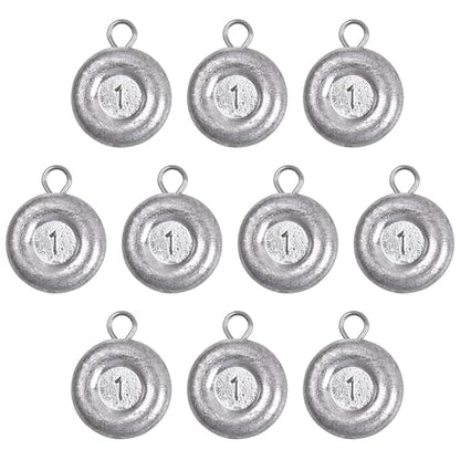 Disc Sinkers Fishing Weights Coin Sinkers Saltwater Surf Fishing Weights for Bottom Drifting Trolling Catfishing Tackle 1oz 2oz 3oz 4oz 5oz 6oz 8oz - style: 1oz-10pcs