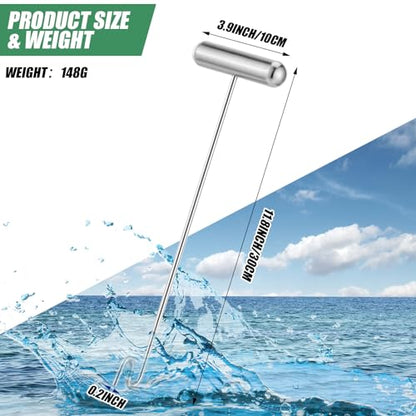 Sotiff 2 Pcs 12 in Stainless Steel Fish Hook Remover Tools Summer Fishing Hook Quick Removal Device Saltwater Dehooker Aluminum and Fish Dehooker for Fisherman - color: Silver