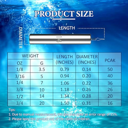 Lead Fishing Weights Sinkers, 1/8 oz, 3/16 oz, 1/4 oz, 3/8 oz, 1/2 oz, 3/4 oz Small Drop Shot Weights with Barrel Swivels for Saltwater Freshwater Fishing Bass Catfish Fishing - size: 1/8oz-50pcs