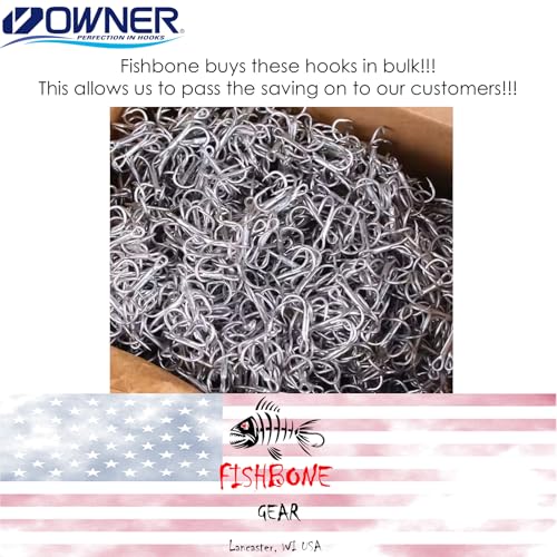 Owner 4X Strong 2/0 ST-66 Treble Hooks – Heavy Duty Replacement Fishing Hooks for Lures, Saltwater or Freshwater