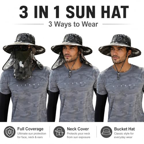 Sun Hat Unisex Face Coverage Shield Neck Flap Cap Garden Lawn Work Sports Hiking Fishing Hats - color: Armygreen Graffiti