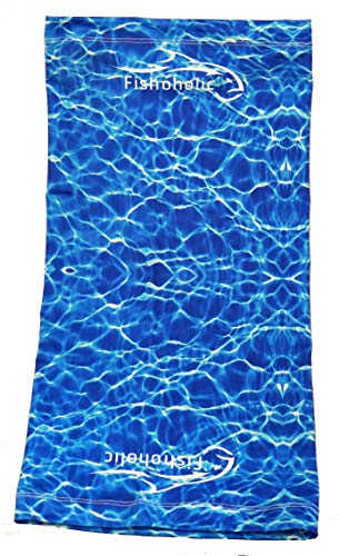 Fishoholic Fishing Face Mask Neck Gaiter Hunting Buff - 3 Colors - UPF50+ Sun Protection Fishaholic Fishing Gift - color: Blue H2o Camo