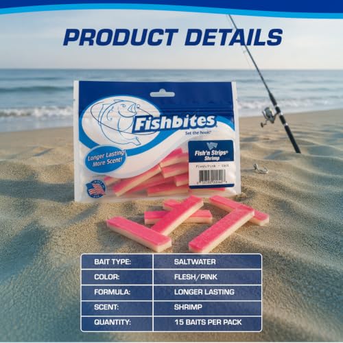 Fishbites Fish'n Strips - Shrimp - color: Flesh/Pink