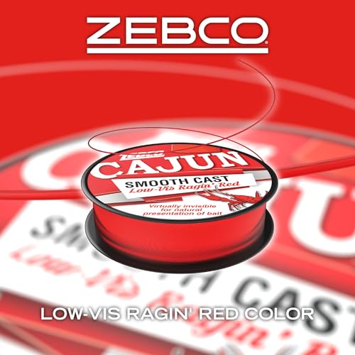 Zebco Cajun Line Smooth Cast Fishing Line, Low Vis Ragin' Red - color: Quarter Pound Spool, style: 1850-yard/6-pound