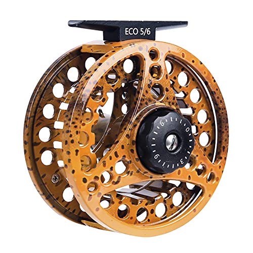 M MAXIMUMCATCH Maxcatch ECO Large Arbor Fly Fishing Reel (3/4wt 5/6wt 7/8wt) and Pre-Loaded Fly Reel with Line Combo - color: Brown Trout (Without Line), size: 5/6 weight
