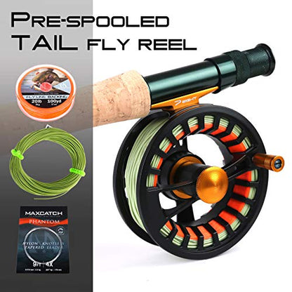 M MAXIMUMCATCH Maxcatch Alltime Travel Fishing Rod-Ultra Compact for Backpacking 8-Piece 9ft with Rod Tube (Size: 5/6/8wt) - color: Alltime Rod&Reel Combo, size: 9' 5wt 8pcs