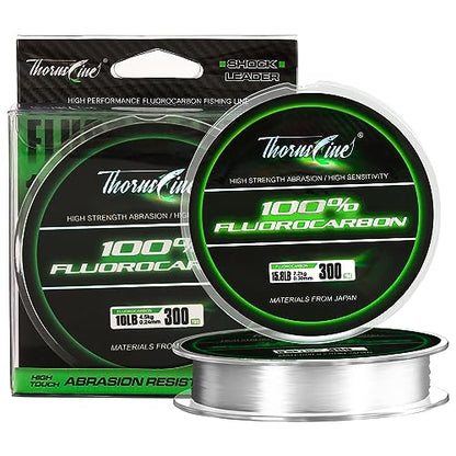 100% Pure Fluorocarbon Fishing Line - Premium Leader Material from Japan - High Strength, Abrasion-Resistant, Fast Sinking - Freshwater and Saltwater Fishing Leader - size: 15LB/0.30mm/55Yds