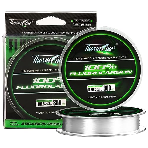 100% Pure Fluorocarbon Fishing Line - Premium Leader Material from Japan - High Strength, Abrasion-Resistant, Fast Sinking - Freshwater and Saltwater Fishing Leader - size: 37LB/0.57mm/300Yds