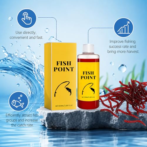 2026 Upgraded Concentrated Fish Attractant Liquid, 100ml Powerful Fish Point Liquid Bait for Trout, Panfish and More, Enhances Scent & Improves Biteresponse - color: 5PCS