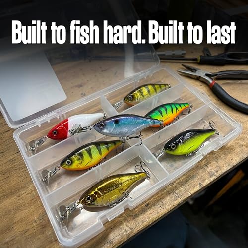 Headbanger Cranky Shad Slow-Sink Hard Lure (2-1/2", 3", 4" & 5") – Patented Erratic “Headbanging” Action Crankbait for Freshwater Bass, Walleye & Perch – 1/3 oz with Premium VMC Hooks - color: Natural Shad, size: 4"