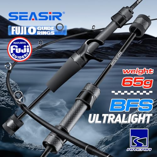 SEASIR Riveria Ultralight Fishing Rod, BFS,Carbon Fiber | Spinning Baitcasting Rod,10 Piece Casting Rod for Freshwater Bass Trout, Fuji O Ring Guide, EVA Handle, Fast - color: Baitcasting, size: RiveriaC502-UL-F