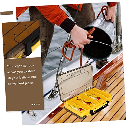 SUPVOX 2Pcs Double-Sided Drainage Fishing Lure Storage Container Waterproof Storage for Soft and Hard Baits Compartment Organizer for Fishing Gear for Freshwater