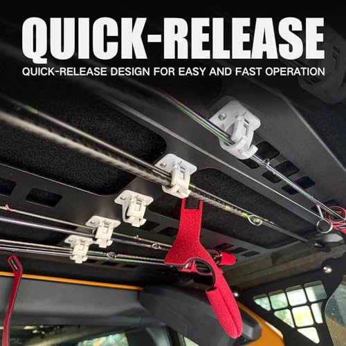 Fishing Rod Racks for Cars, 5-Rod or Combos Capacity Rod Holder for 2021, 2022, 2023, 2024, 2025 Ford Bronco Trunk Top