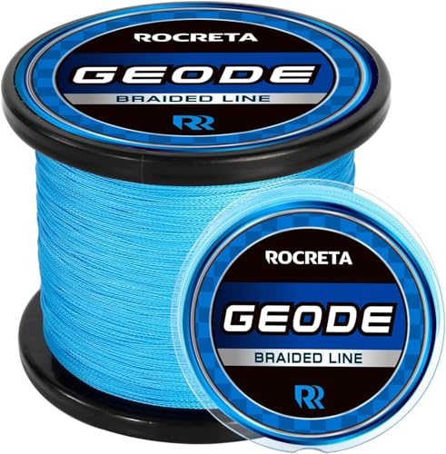 Geode Braided Fishing Line, Super Strong Power Braid Lines for Saltwater and Freshwater Fish 8-50lb, 150yds/300yds/500yds/1000yds - color: Sea Blue, size: 15LB(500YDS)
